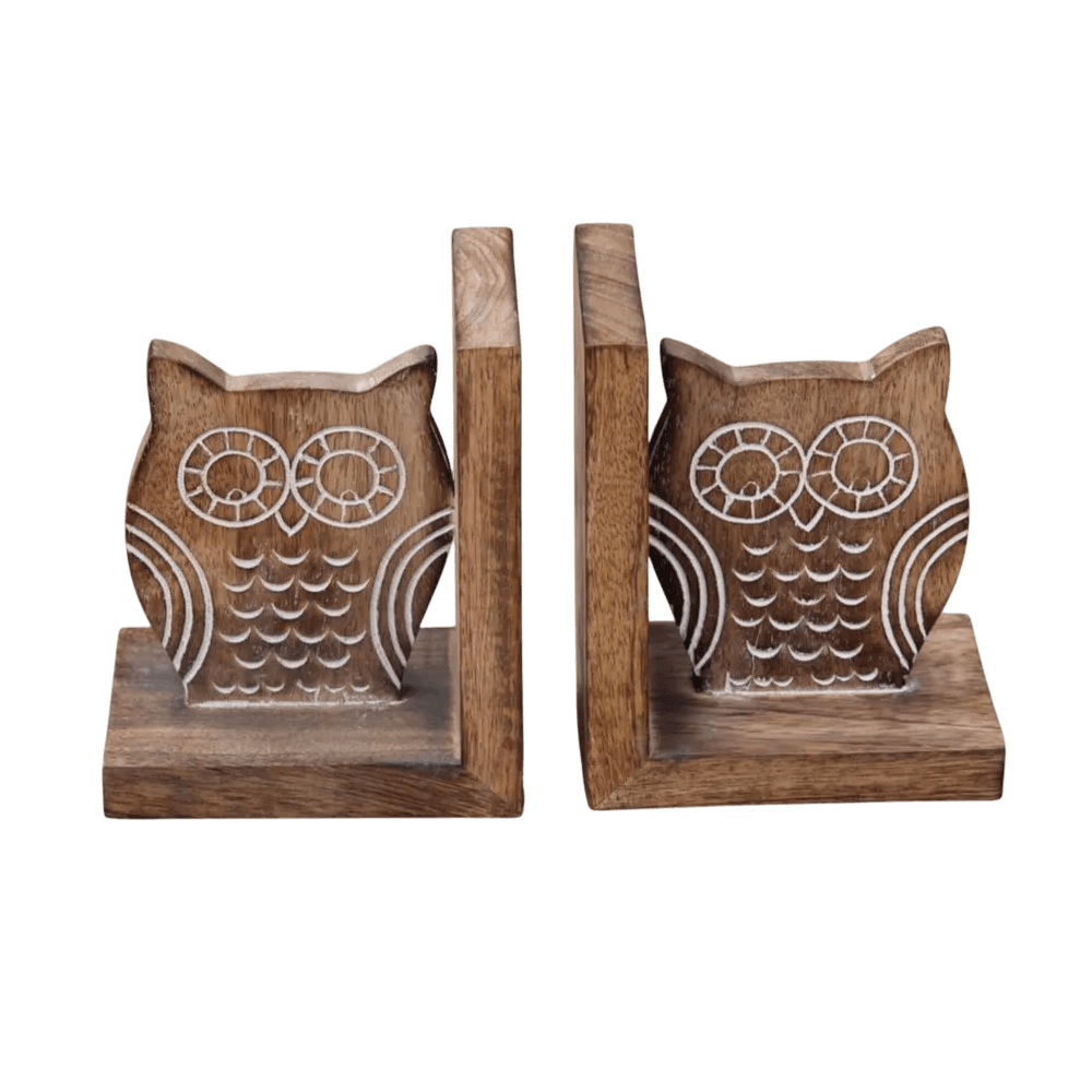 WOOD OWL BOOKEND HOLDER (POLISH)